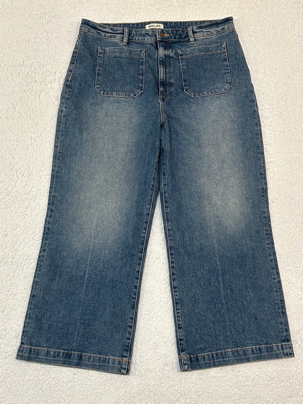 Rolla's Sailor High Rise Wide Leg Jeans size 34 Preppy Coastal